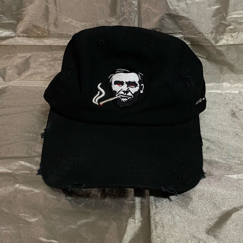 Abe Lincoln smoke, Field Grade, one size fits all, dad cap, color black gray